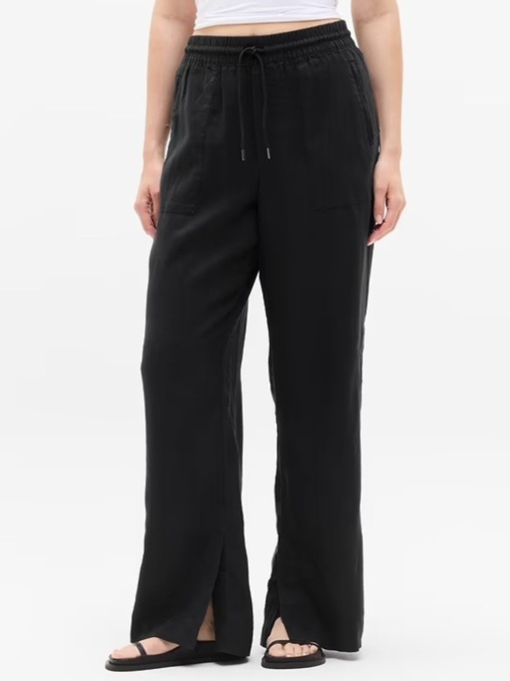 Athleta Retreat Linen Wide Leg Pants Sz M